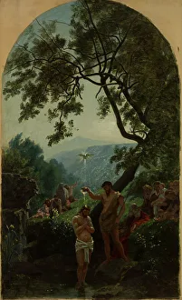 River Jordan Asia Prints: Esquisse pour l'église de la Trinité : Le Baptême du Christ