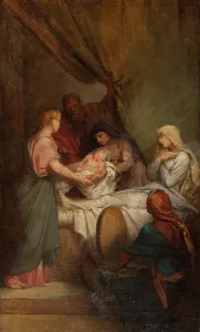 Childbirth Prints: Esquisse pour l'église Notre-Dame-de-Clignancourt : La Naissance de la Vierge