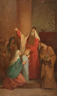 Pious Prints: Esquisse pour l'église Notre-Dame-de-Clignancourt - La Présentation de la Vierge au Temple