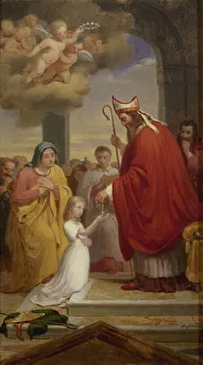 Consecration Prints: Esquisse pour l'église Notre-Dame-de-Lorette : Consécration de sainte Geneviève par