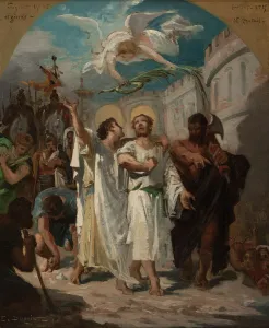 Martyrs Prints: Esquisse pour l'église de Pierrefitte : Saint Gervais et saint Protais conduits au