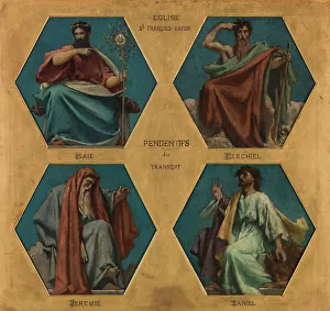 Delaunay Jules Elie Prints: Esquisse pour l'église Saint François Xavier : Isaïe