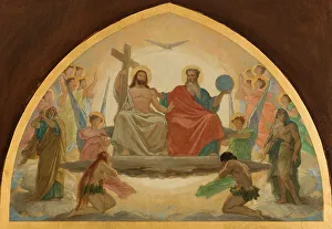 Esquisse pour l'église Saint-Gervais : La Vierge intercédant près de Jésus pour les... c.1869-1871. Creator: Armand Felix Marie Jobbe-Duval