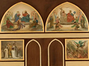 Day Of Judgement Prints: Esquisse pour l'église Saint-Gervais : La Vierge intercédant près de Jésus pour les