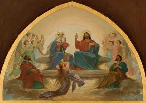 Queen Of Heaven Prints: Esquisse pour l'église Saint-Gervais : La Vierge intercédant près de Jésus pour les