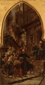 Enslaved People Prints: Esquisse pour l'église Saint-Merry : Saint François-Xavier parcourant les rues de Goa