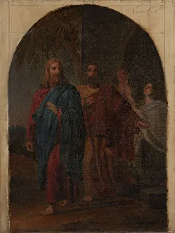 Oil Paint Prints: Esquisse pour l'église Saint-Philippe-du-Roule : Saint Philippe quittant sa famille