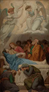 Wood Material Prints: Esquisse pour l'église Saint-Sulpice : La Mort de la Vierge