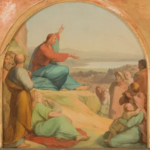 Sermon On The Mount Prints: Esquisse pour l'église Sainte-Elisabeth : Le Sermon sur la montagne