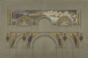 Esquisse pour les salons d'entrée de l'Hôtel de Ville de Paris : Scène antique, le triomphe... 1892 Creator: Jules-Jean Ferry