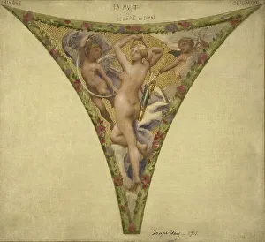 Esquisse pour l'escalier des fêtes de l'Hôtel de Ville : La Nuit, Nivôse - Germinal, 1901. Creator: Joseph Blanc