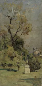 Jardins Du Luxembourg Prints: Esquisse pour l'escalier des fêtes de l'Hôtel de Ville de Paris : Un coin du Luxem