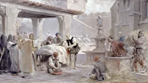 Chartran Theobald Prints: Esquisse pour l'escalier de la Sorbonne : Ambroise Paré au siège de Metz