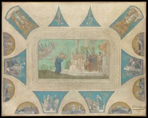 Puvis De Chavannes Pierre Prints: Esquisse pour l'Hôtel de Ville de Paris : Hommage de la Ville de Paris à Victor Hugo