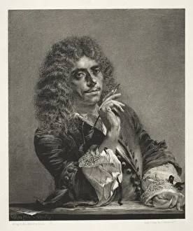 1815 1905 Prints: Essay on Stone with Brush and Scraper: Portrait of Moliere