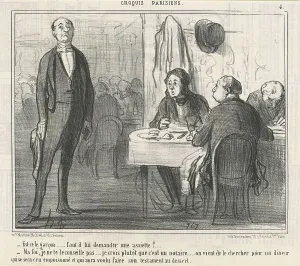 Waiter Prints: Est-ce le garçon?, 19th century. Creator: Honore Daumier
