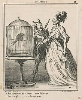 Est-ce que vous allez ouvrir la porte de la cage... 19th century. Creator: Honore Daumier