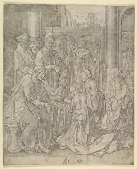 Van Leyden Prints: Esther Before Ahasuerus, 1518. Creator: Lucas van Leyden