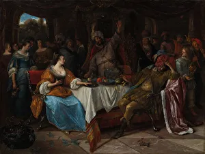 Jan Steen Prints: Esther, Ahasuerus, and Haman, c. 1668. Creator: Jan Steen (Dutch, 1626-1679)