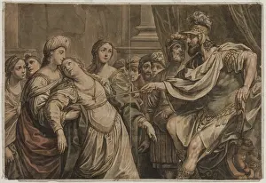 Courtiers Prints: Esther Before Ahasuerus, late 17th century. Creator: Louis Cheron
