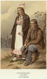 Estonia Prints: Estonians, 1862. Creator: Avgust Ivanovich Pettsol'd