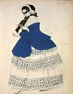 Estrella, design for a costume for the ballet Carnival composed by Robert Schumann, 1919. Artist: Leon Bakst