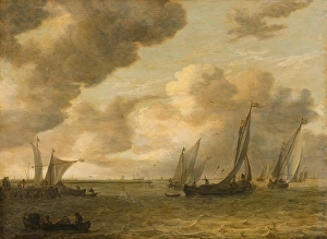 Josefsz Van Goyen Prints: Estuary with Sailing Boats, 1655. Creator: Jan van Goyen