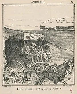 Et ils veulent rattraper le train!!!, 19th century. Creator: Honore Daumier
