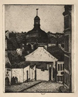 Paul Gachet Prints: Six Etchings: Notre Dame Street, Pontoise, 1895. Creator: Paul Gachet (French, 1828-1909)