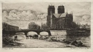 Charles Meryon French Prints: Etchings of Paris: The Apsis of the Cathedral of Notre Dame