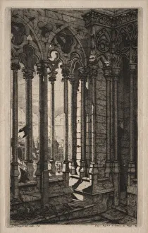 Etchings of Paris: The Gallery of Notre Dame, 1853. Creator: Charles Meryon (French, 1821-1868)