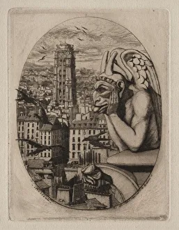 Charles Meryon French Prints: Etchings of Paris: The Gargoyle, 1853. Creator: Charles Meryon (French, 1821-1868)