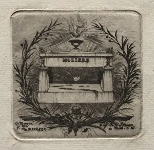 Charles Meryon French Prints: Etchings of Paris: Molieres Tomb in Pere Lachaise Cemetery, 1854. Creator