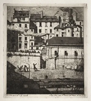 Etchings of Paris: The Mortuary, 1854. Creator: Charles Meryon (French, 1821-1868)