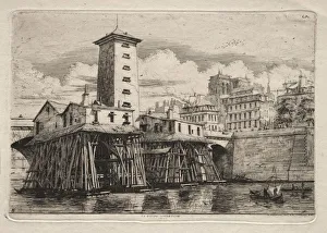 Charles Meryon French Prints: Etchings of Paris: The Notre Dame Pump, 1852. Creator: Charles Meryon (French, 1821-1868)