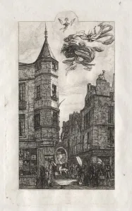 Charles Meryon French Prints: Etchings of Paris: Tourelle, rue de lEcole de Medicine