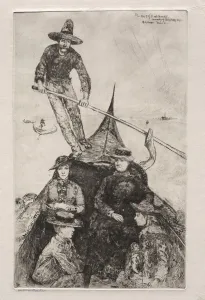 Etchings of Venice: Giovanni the Gondolier, 1881. Creator: Otto H. Bacher (American, 1856-1909)