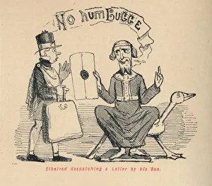 Agnew Co Prints: Ethelred despatching a Letter by his Son, c1860, (c1860). Artist: John Leech
