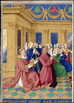 Deacon Collection: Etienne Chevalier with Saint Stephen, ca 1455. Artist: Fouquet, Jean (1420?1481)
