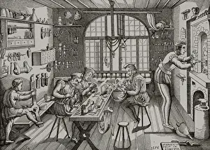 Etienne Delaune, Goldsmith's Workshop, 1877. Creator: Etienne Delaune.<br> Etienne Delaune, Goldsmith's Workshop, 1877. Creator: Etienne Delaune