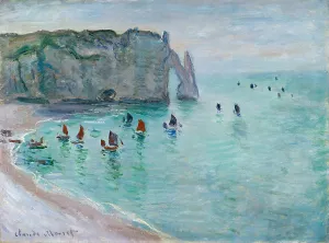 Seashore Prints: Etretat, La Porte d Aval, Fishing Boats Leaving the Harbour, ca 1885