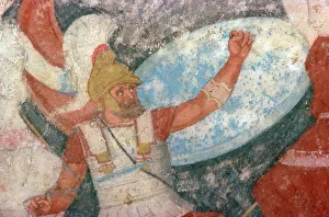 Etruscan painting of a battle between Greeks and Amazons