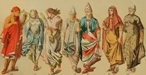 Shawl Prints: Etruscans, 1881. Creator: Unknown