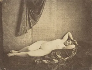 Lying Prints: Etude d apres Nature [nude study], 1854. Creator: Julien Vallou de Villeneuve