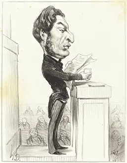 Nose Prints: Eugene Rouher, 1850. Creator: Honore Daumier
