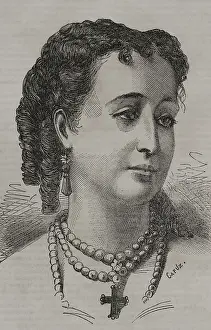 Crosses Prints: Eugenie de Montijo, Empress consort of the French (1853-70) as wife of Napoleon III (1808-73)