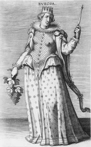 Galle Prints: Europa, from Prosopographia, ca. 1585-90. ca. 1585-90. Creator: Philip Galle