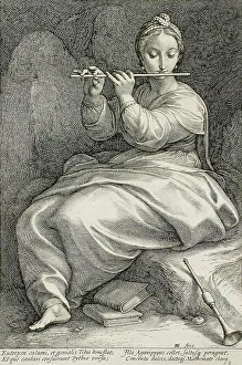 Goltzius Hendrick Prints: Euterpe, 1592. Creator: Hendrik Goltzius