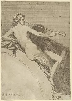 Lying Down Gallery: Euterpe, ca. 1540-45. Creator: Leon Davent