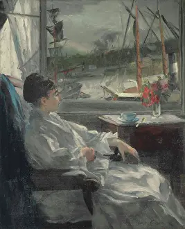 Gonzales Prints: Eva Gonzales (1849-1883) in Dieppe, c1880. Creator: Guerard-Gonzales, Jeanne (1852-1924)